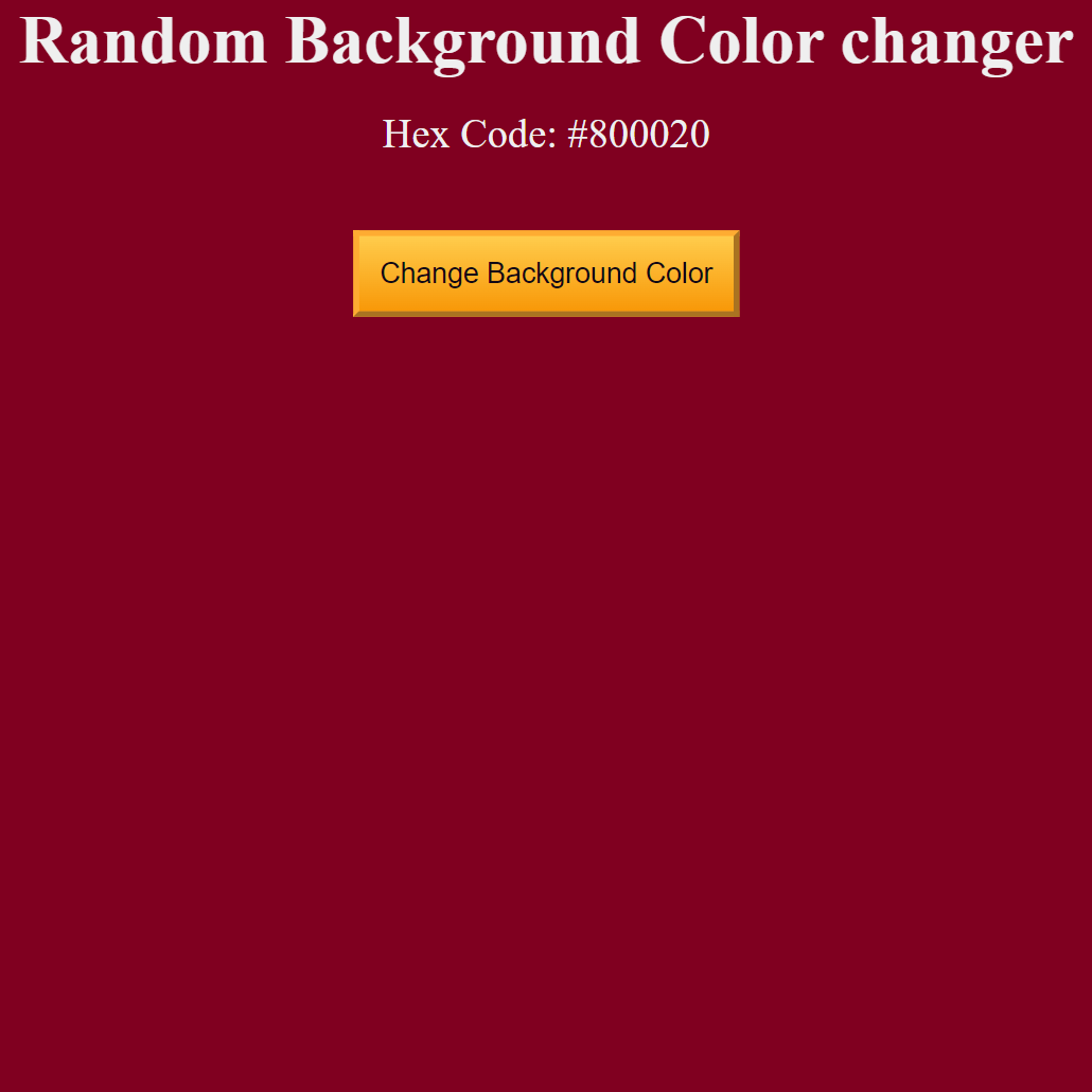 Random Background Color Changer Project Screenshot.